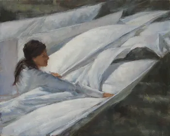 Painting Oil_Laundry Study Windy_14x11